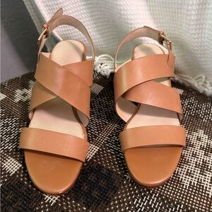 Cole Haan Woman’s Tan Wedge Sandal Size 10 B